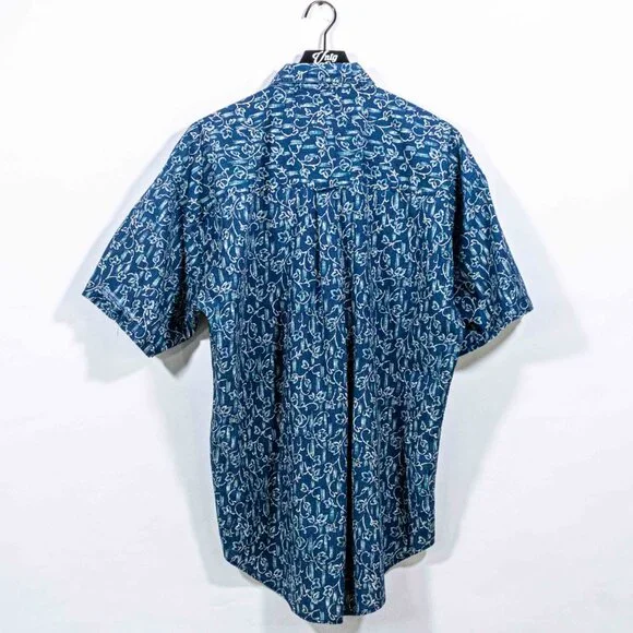 Chaps Ralph Lauren Floral Hawaiian Short Sleeve Button Down Shirt - Picture 2 of 6